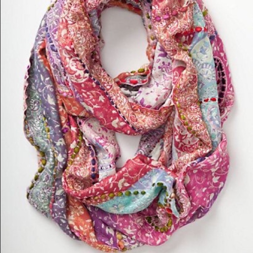 Anthropologie Spice Market Infinity Scarf Floral Wrap